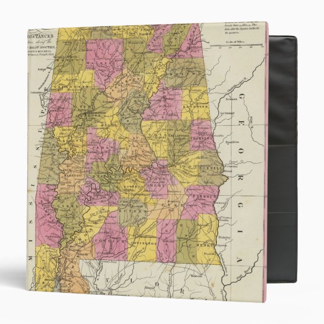 New Map Of Alabama 3 Ring Binder (Front/Inside)