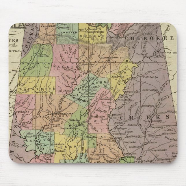 New Map Of Alabama Mouse Pad (Front)