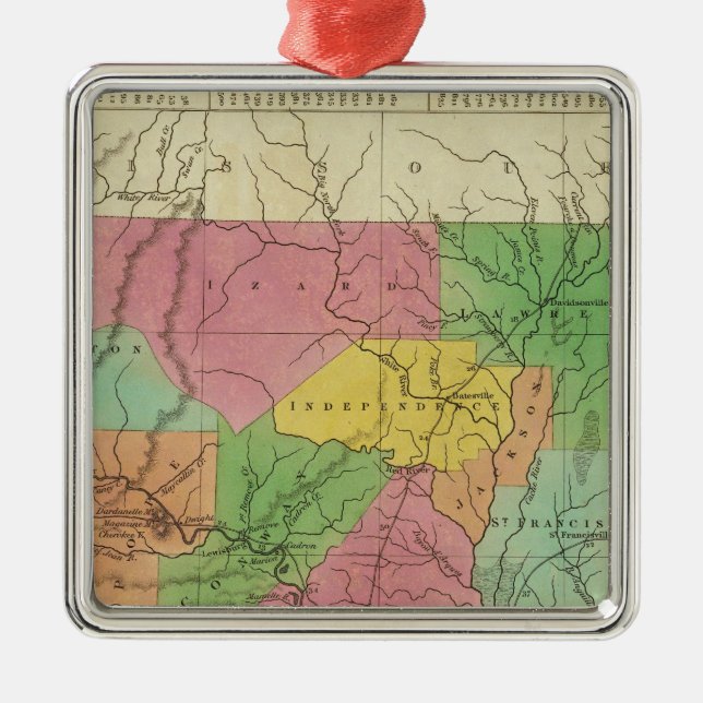 New Map Of Arkansas 2 Metal Ornament (Front)