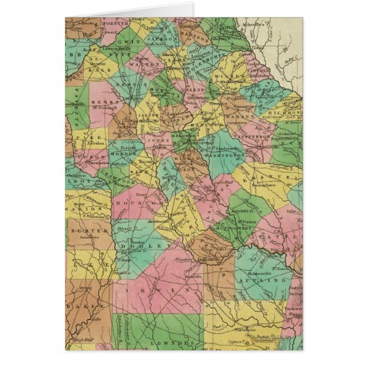 New Map Of Georgia 2 Cards (Front)