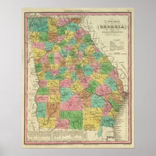 New Map Of Georgia 2 Poster