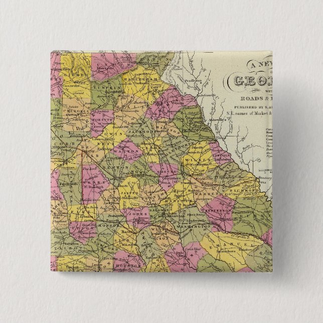 New Map Of Georgia Button (Front)