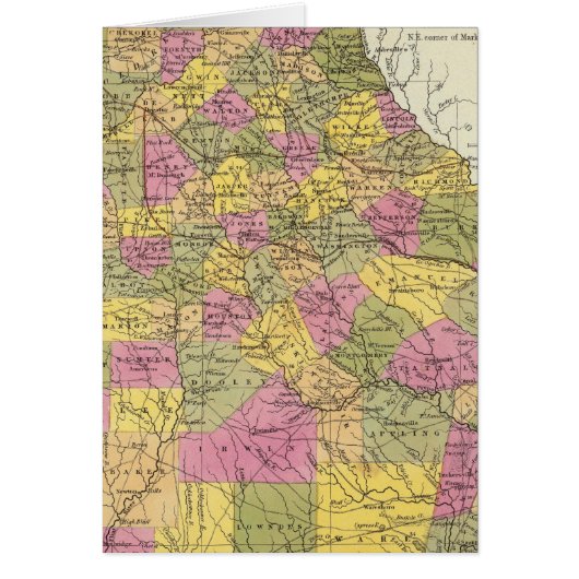 New Map Of Georgia Cards (Front)
