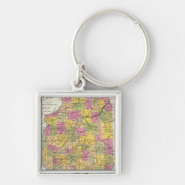 New Map Of Illinois Keychain (Front)