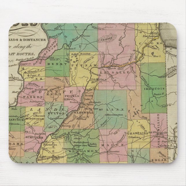 New Map Of Illinois Mouse Pad (Front)