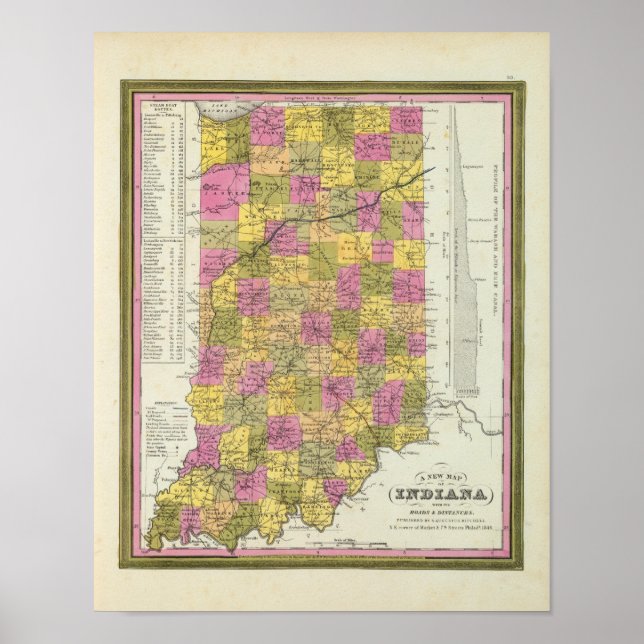 New Map Of Indiana 2 Poster (Front)