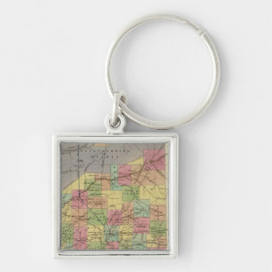 New Map Of Indiana Keychain