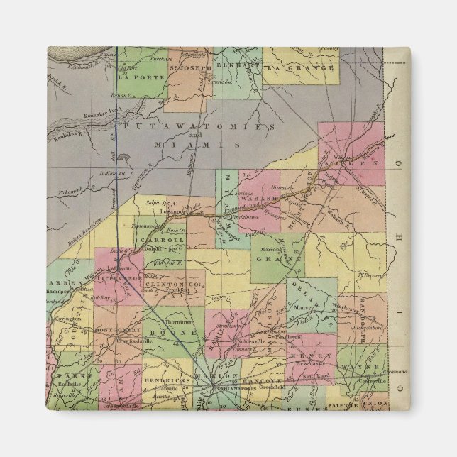 New Map Of Indiana Magnet (Front)