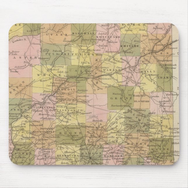 New Map Of Indiana Mouse Pad (Front)