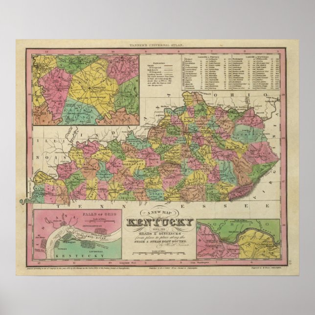 New Map Of Kentucky Poster (Front)