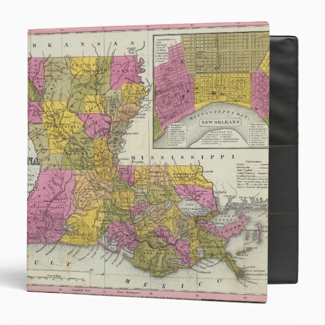 New Map Of Louisiana 3 Binder (Front/Inside)
