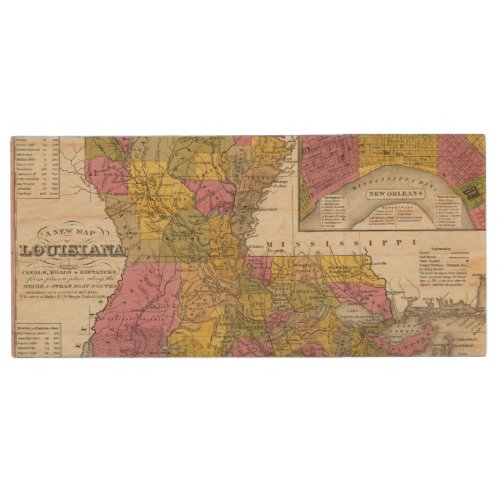 New Map Of Louisiana 3 Wood Flash Drive