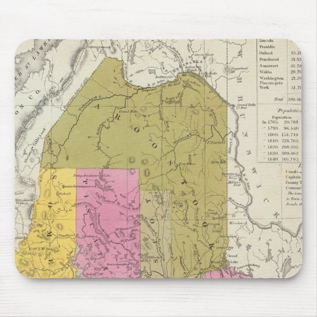 New Map of Maine 2 Mouse Pad (Front)
