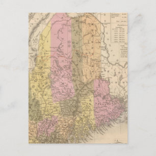 New Map of Maine Postcard