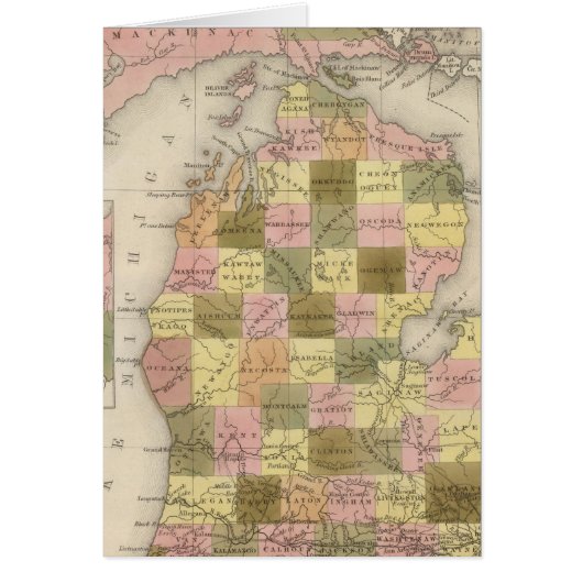 New Map Of Michigan Cards (Front)