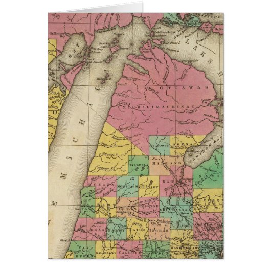 New Map Of Michigan Cards (Front)