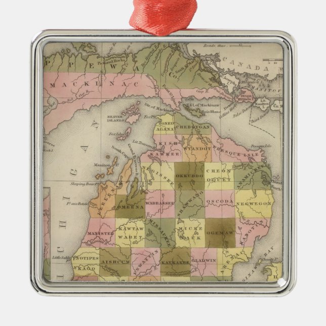 New Map Of Michigan Metal Ornament (Front)