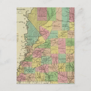 New Map Of Mississippi 2 Postcard