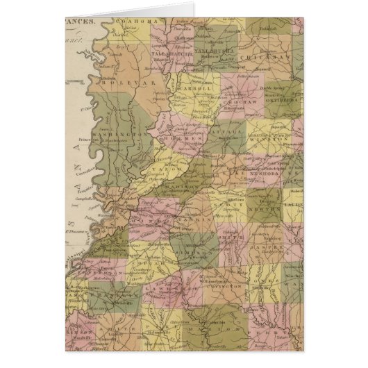 New Map Of Mississippi Cards (Front)