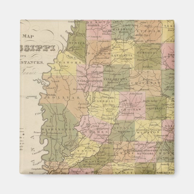 New Map Of Mississippi Magnet (Front)