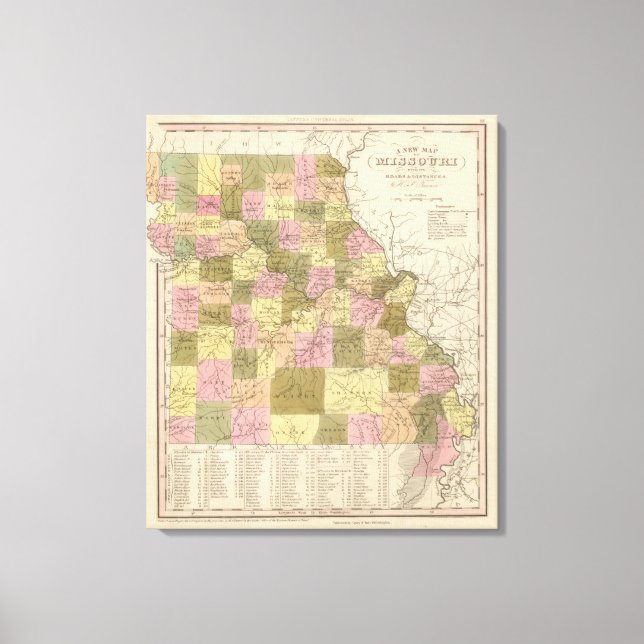 New Map Of Missouri Canvas Print (Front)