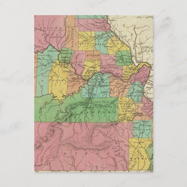 New Map Of Missouri Postcard (Front)