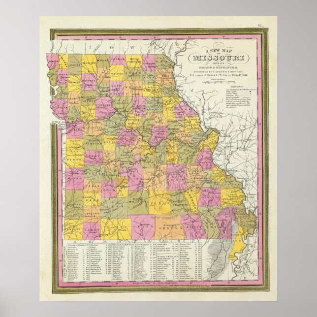 New Map Of Missouri Poster (Front)