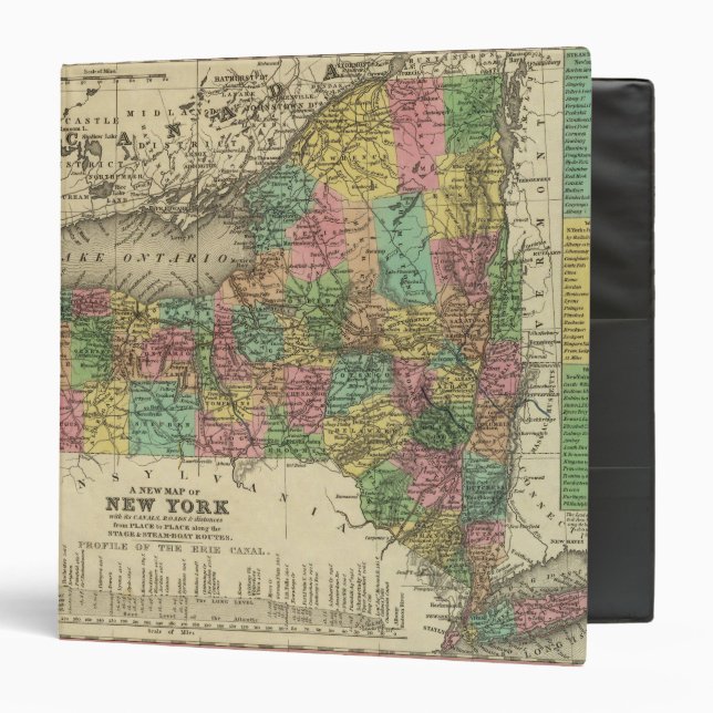 New Map Of New York 3 Ring Binder (Front/Inside)
