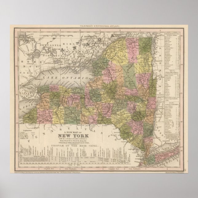 New Map Of New York Poster (Front)