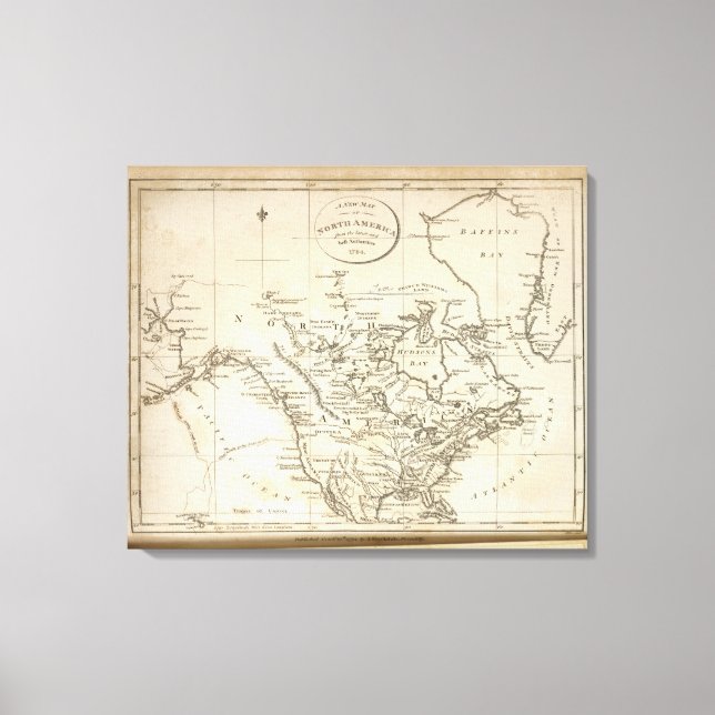 New Map of North America Canvas Print (Front)