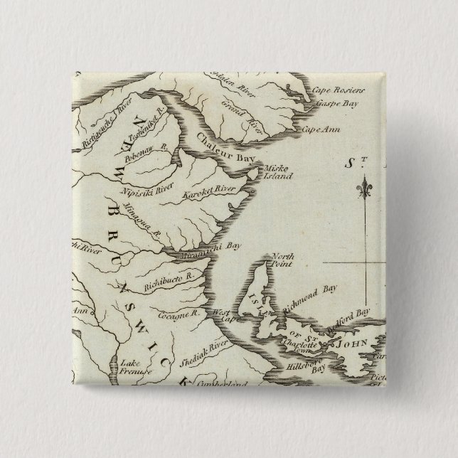 New Map of Nova Scotia, New Brunswick Pinback Button (Front)