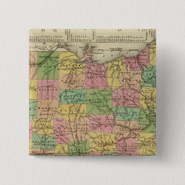 New Map Of Ohio 2 Pinback Button (Front)