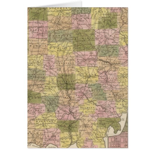 New Map Of Ohio Cards (Front)