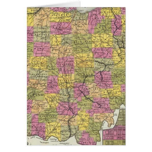 New Map Of Ohio Cards (Front)
