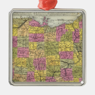 New Map Of Ohio Metal Ornament