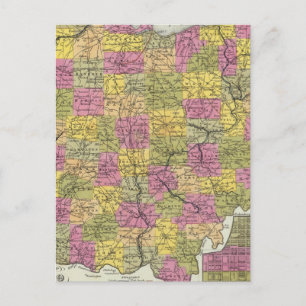 New Map Of Ohio Postcard