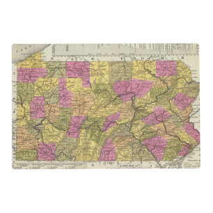 New Map Of Pennsylvania 2 Placemat
