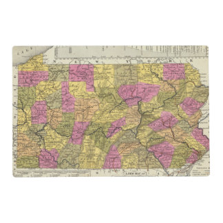New Map Of Pennsylvania 2 Placemat