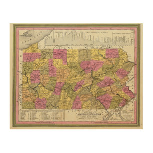 New Map Of Pennsylvania 2 Wood Wall Art