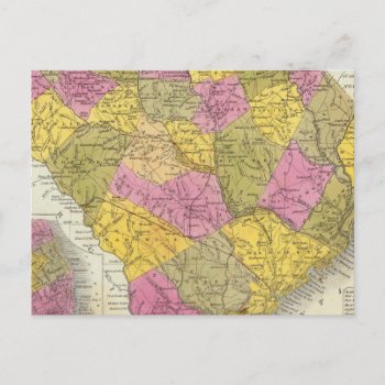 New Map Of South Carolina Postcard by davidrumsey at Zazzle