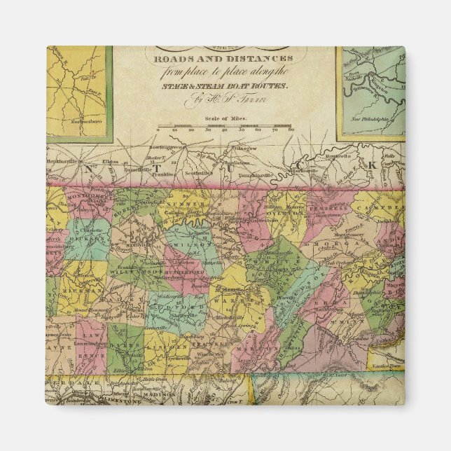 New Map Of Tennessee 2 Magnet (Front)