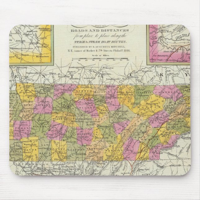 New Map Of Tennessee Mouse Pad (Front)