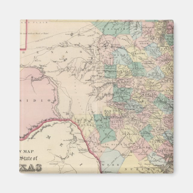 New Map of the State of Texas Magnet (Front)