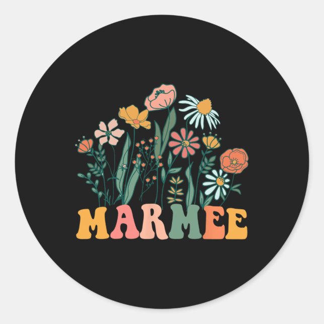 New Marmee Wildflower First Birthday &amp; Baby Sh Classic Round Sticker (Front)