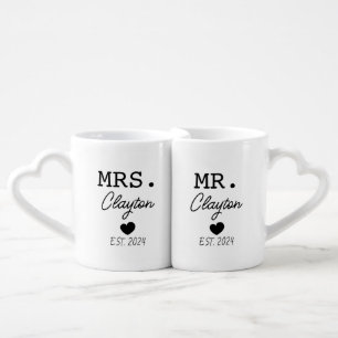 New Marriage Couple - Custom Mr Mrs Coffee Mug Set
