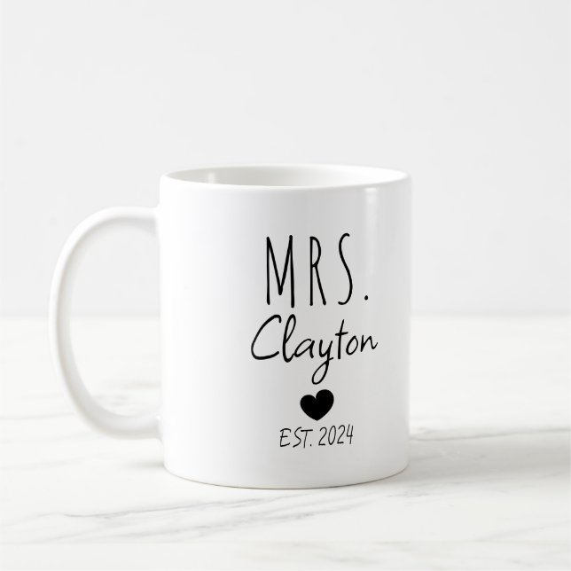New Marriage Couple - Personalized Mr and Mrs Coffee Mug (Left)