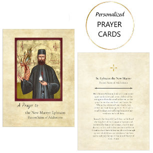New Martyr Ephraim Patron Saint Addiction Prayer Place Card