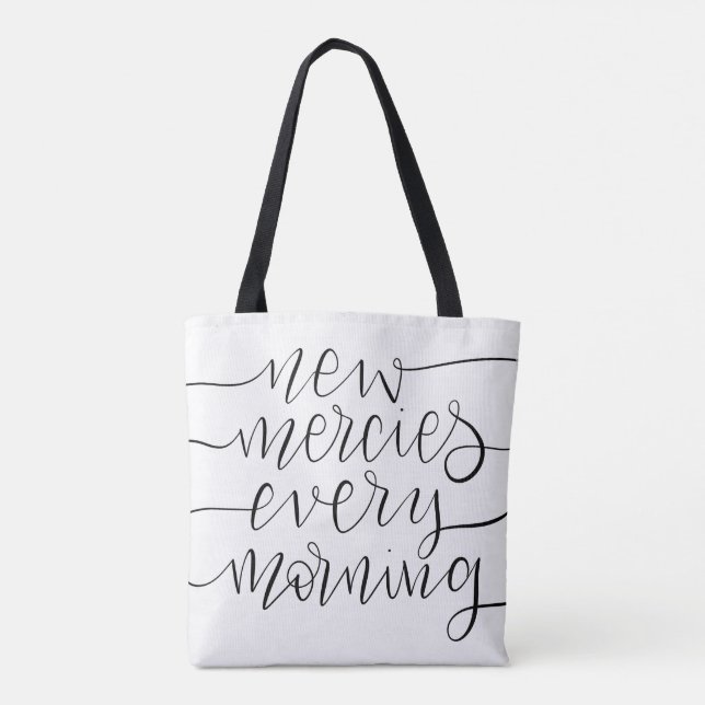 New mercies every morning - Christian lettering Tote Bag (Back)
