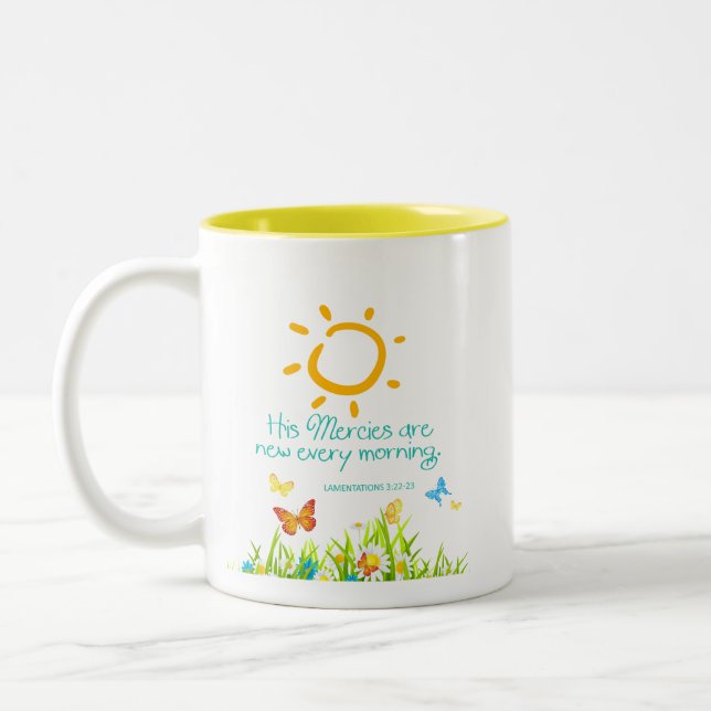 “New Mercies” Scripture Coffee Mug (Left)