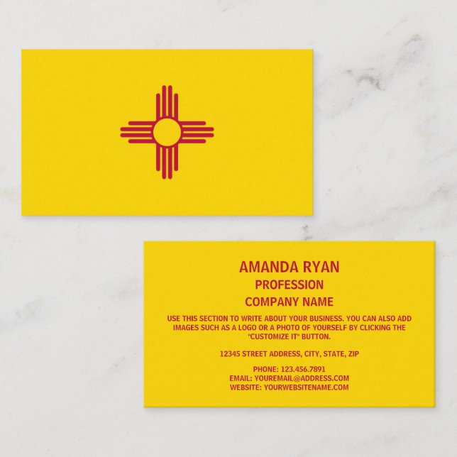 New Mexican Flag, Flag of New Mexico Business Card (Front/Back)